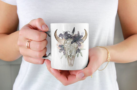 Watercolour Bull Mug