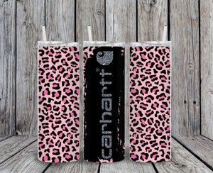 Skinny Tumbler -Pink Leopard Carhartt