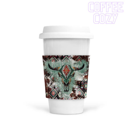 Coffee Cozy - Western Bull ahead