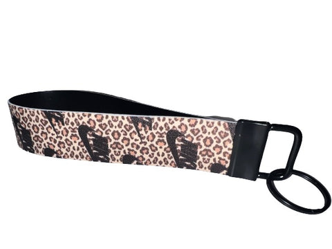 Wristlet Keychain - Cheetah Check