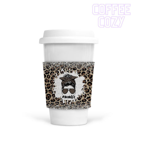 Coffee Cozy - Leopard Mom Life