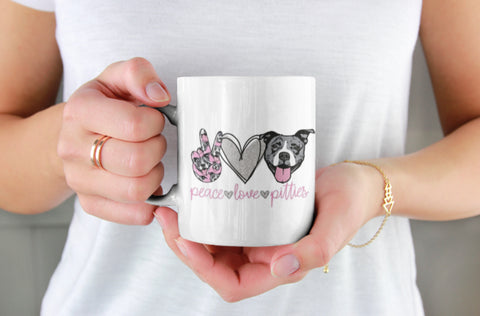 Peace, Love, Pitties Mug