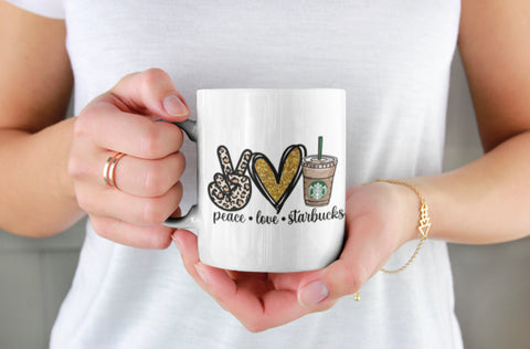 Peace, Love, Starbucks Mug