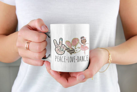 Peace, Love, Dance Mug