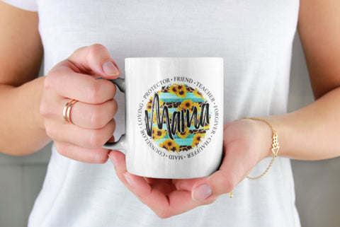 Mama Sunflower Circle Mug