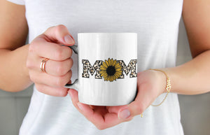 Cheetah Mom Sunflower Mug