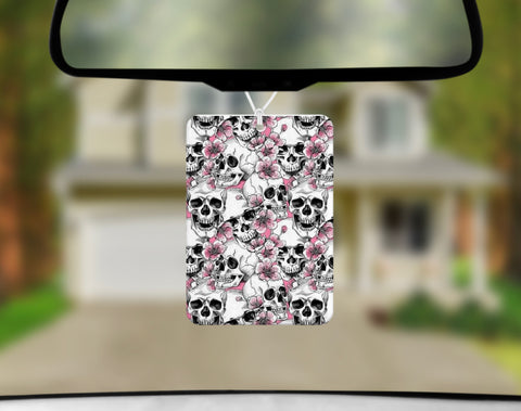 Car Freshener - Floral Skull Pink