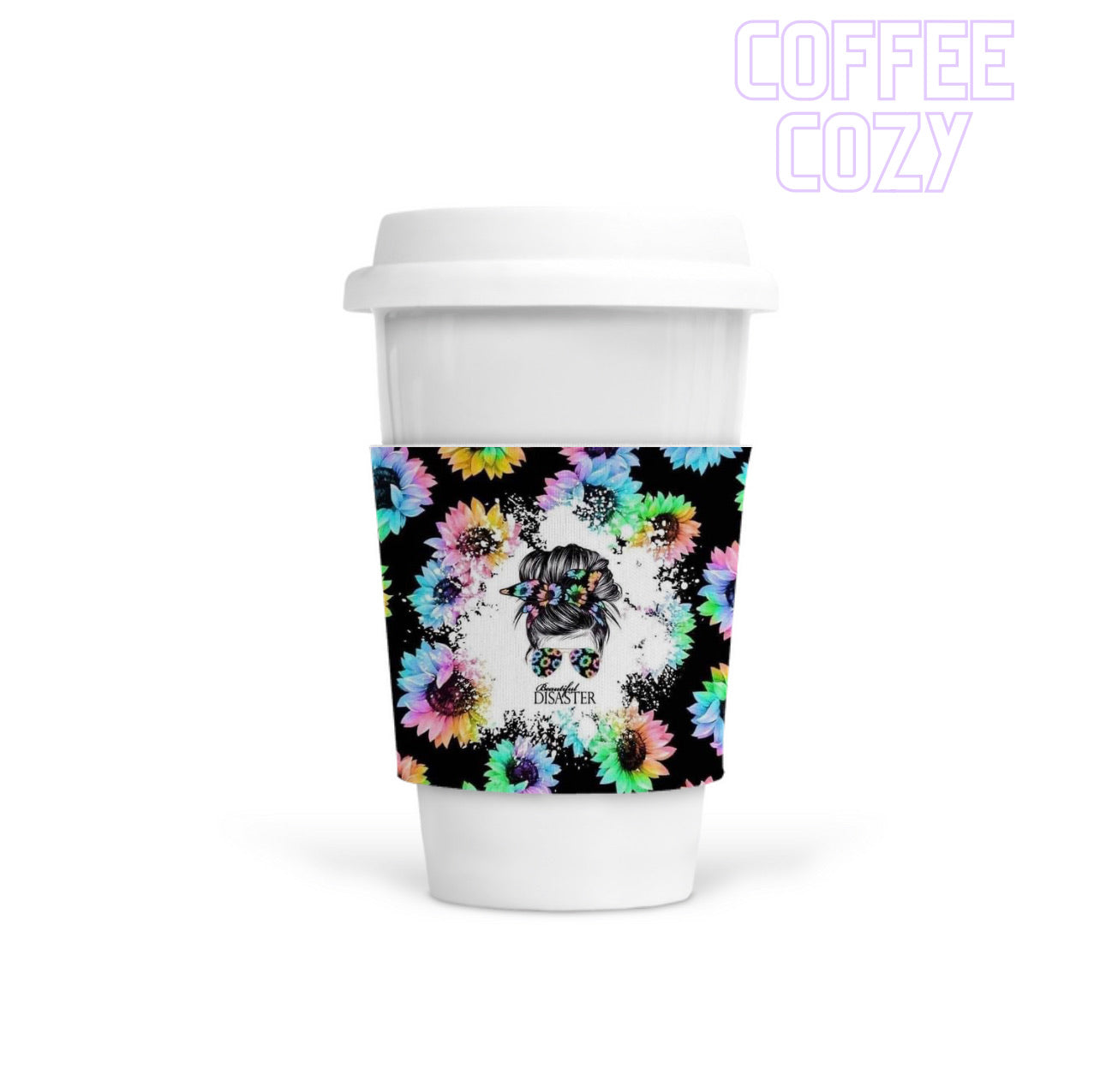 Coffee Cozy - Beautiful Disaster Colour Floral