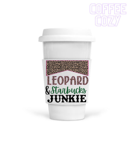 Coffee Cozy - Leopard & Starbs Junkie