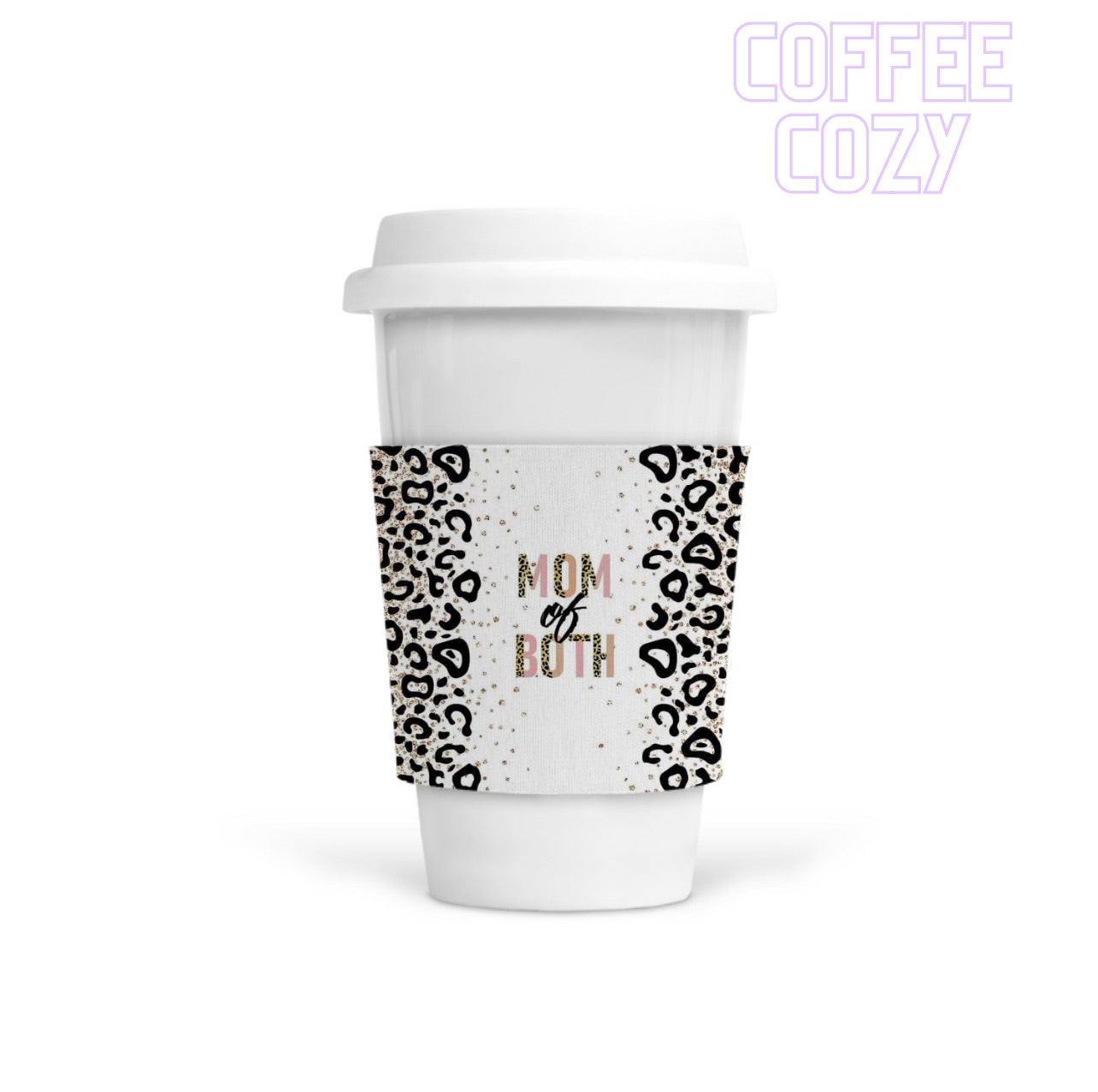 Coffee Cozy - Mom of Both Leopard