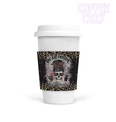 Coffee Cozy - Dead Inside Leopard