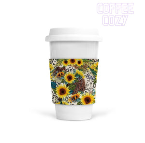 Coffee Cozy - Sunflower Leopard