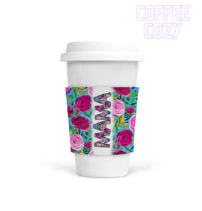 Coffee Cozy - Mama Blue Floral